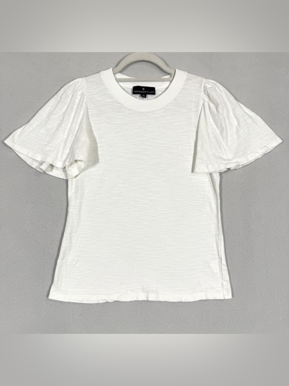 Tuckernuck Pomander Place Top Womens Size M Slub Tee Shirt Flutter Sleeve